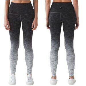 Lululemon Wunder Under Hi-Rise Tight Size 4 *Ombre 31" Space Dye Black D…